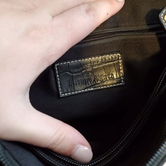 Black Etienne Aigner Shoulder Bag Purse - Picture 3 of 6
